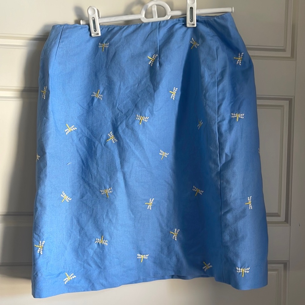 Talbots Blue Dragonfly Skirt size 10